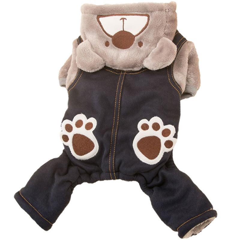 Paw Print Bear Cozy Cotton Padded Pet Clothes-4