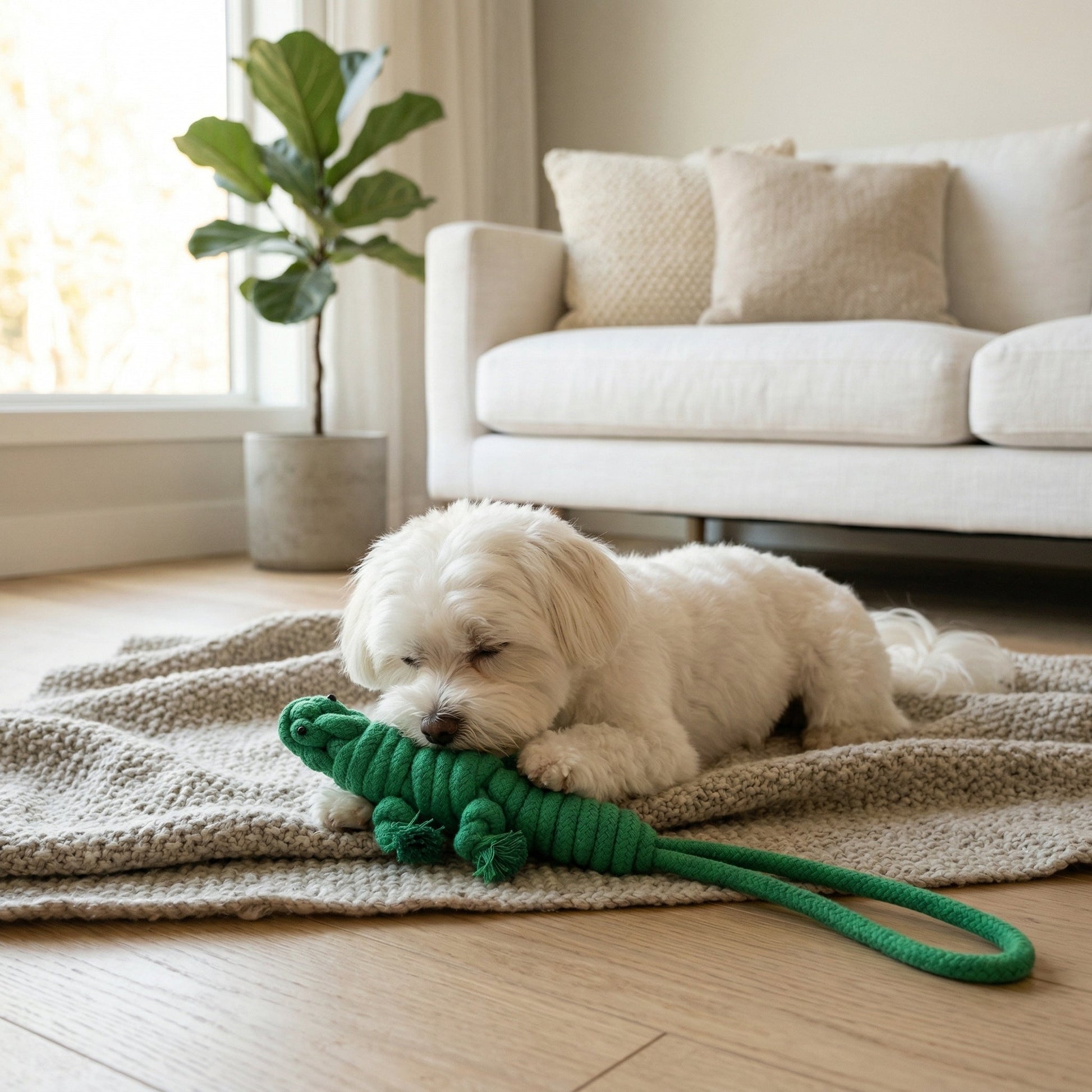 Owen the Green Lizard Rope Toy-1