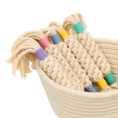 Rainbow Candy Macrame Rope Pet Toy-2