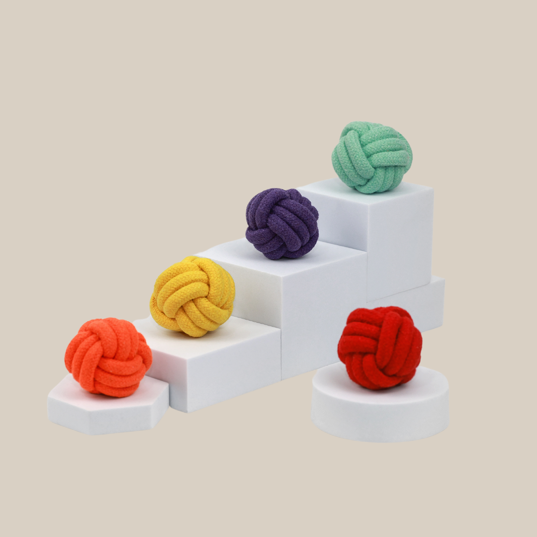 Petite Pup rainbow rope ball set for small dogs - The Crazy Dog Shop