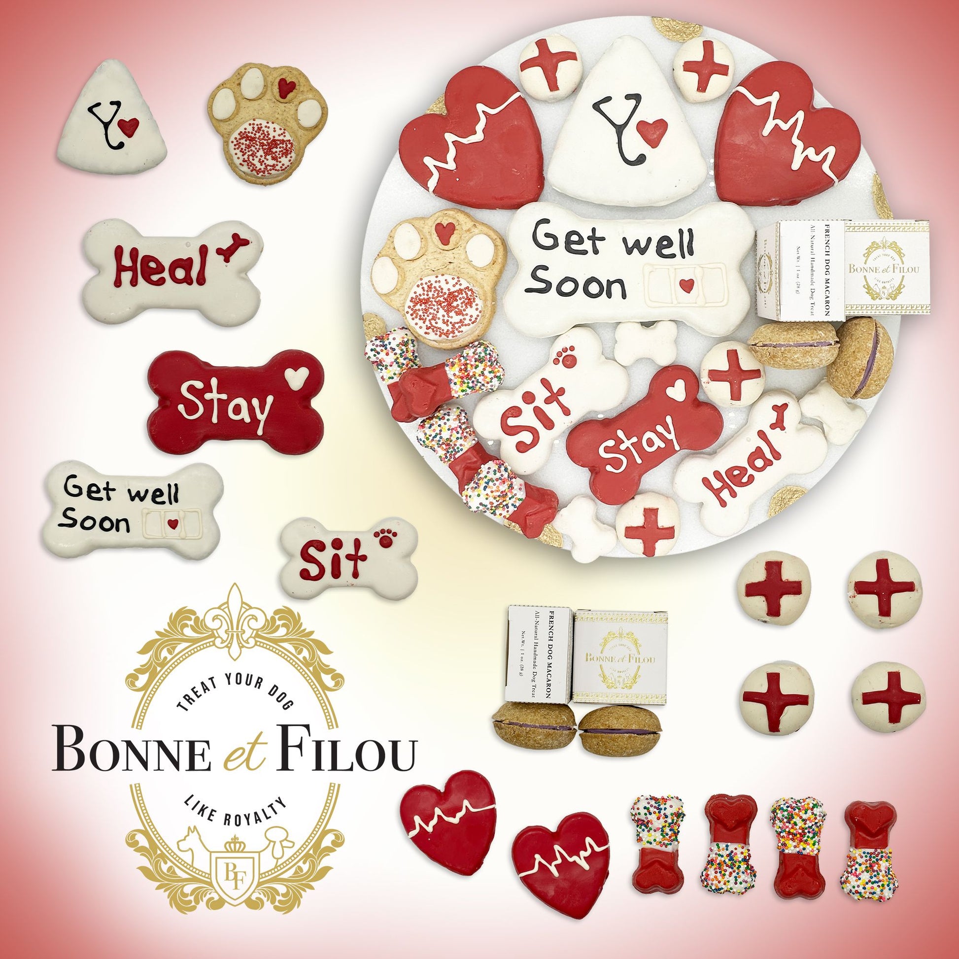 Get well soon dog treats gift box - 18 handmade treats - The Crazy Dog Shop