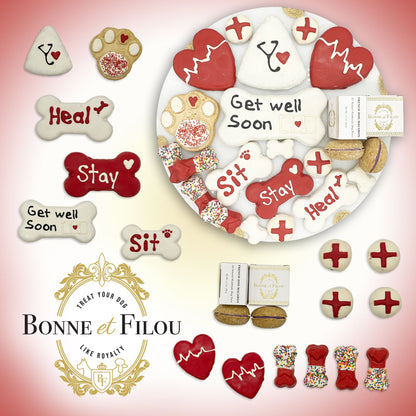 Get well soon dog treats gift box - 18 handmade treats - The Crazy Dog Shop