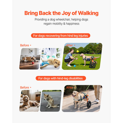Lightweight adjustable dog wheelchair for back legs - disabled dogs 35-48 lbs - The Crazy Dog Shop