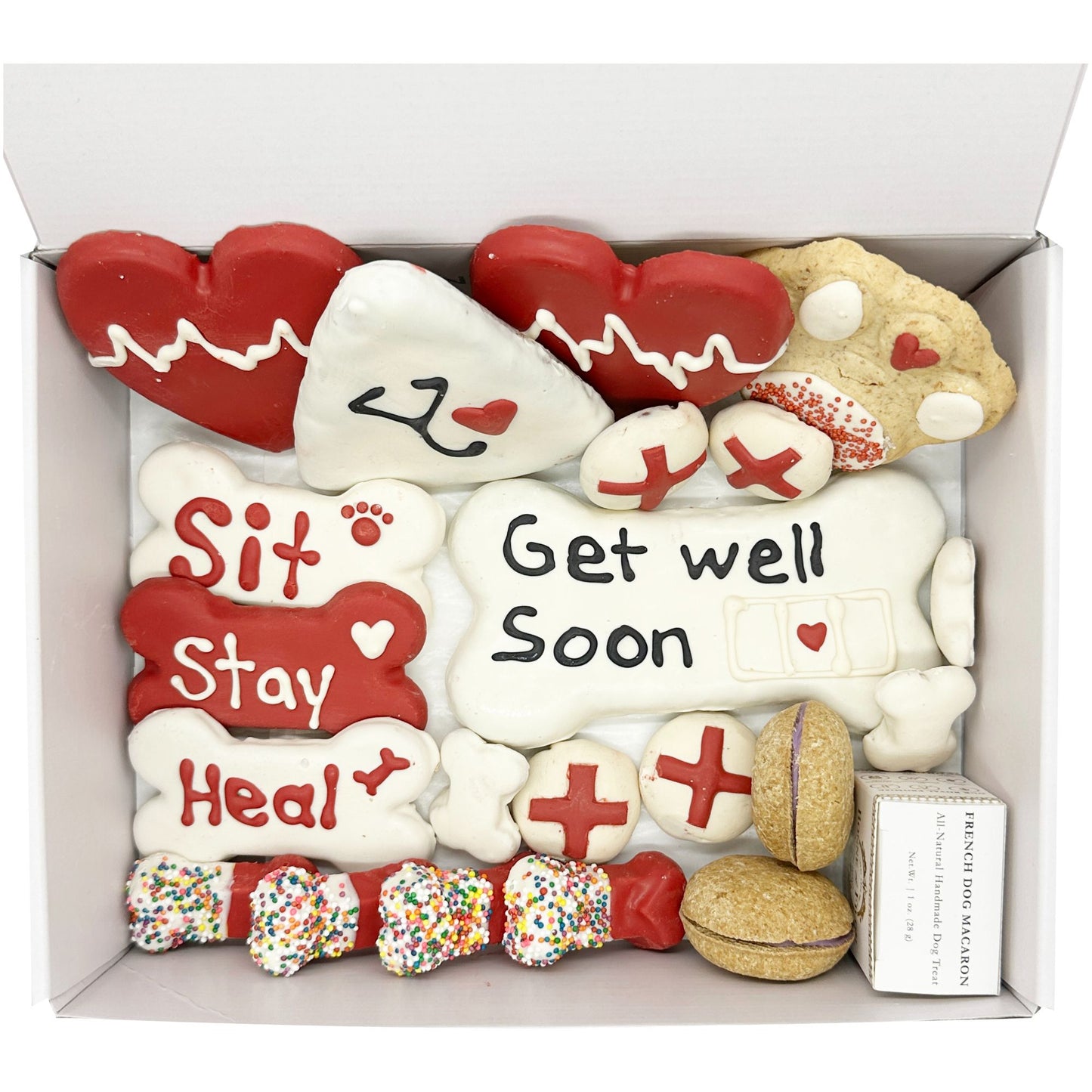 Get well soon dog treats gift box - 18 handmade treats - The Crazy Dog Shop