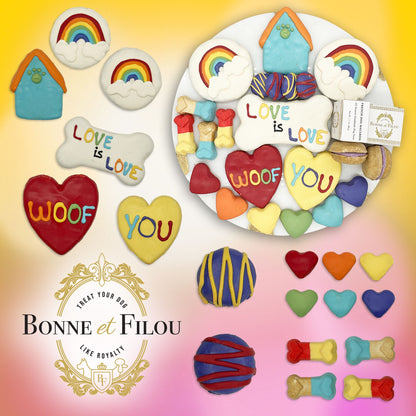 Pride celebration dog treats gift box - 18 handmade treats - The Crazy Dog Shop