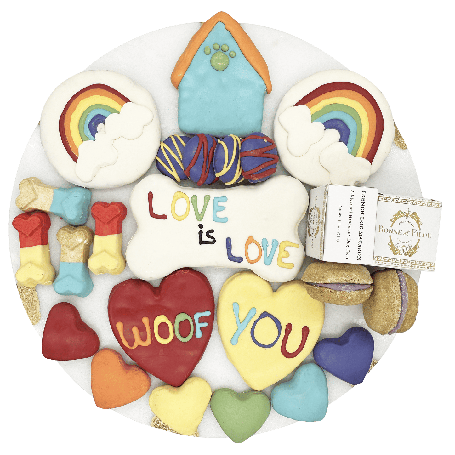Pride celebration dog treats gift box - 18 handmade treats - The Crazy Dog Shop