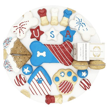 Patriotic USA dog treats gift box - 18 handmade treats - The Crazy Dog Shop