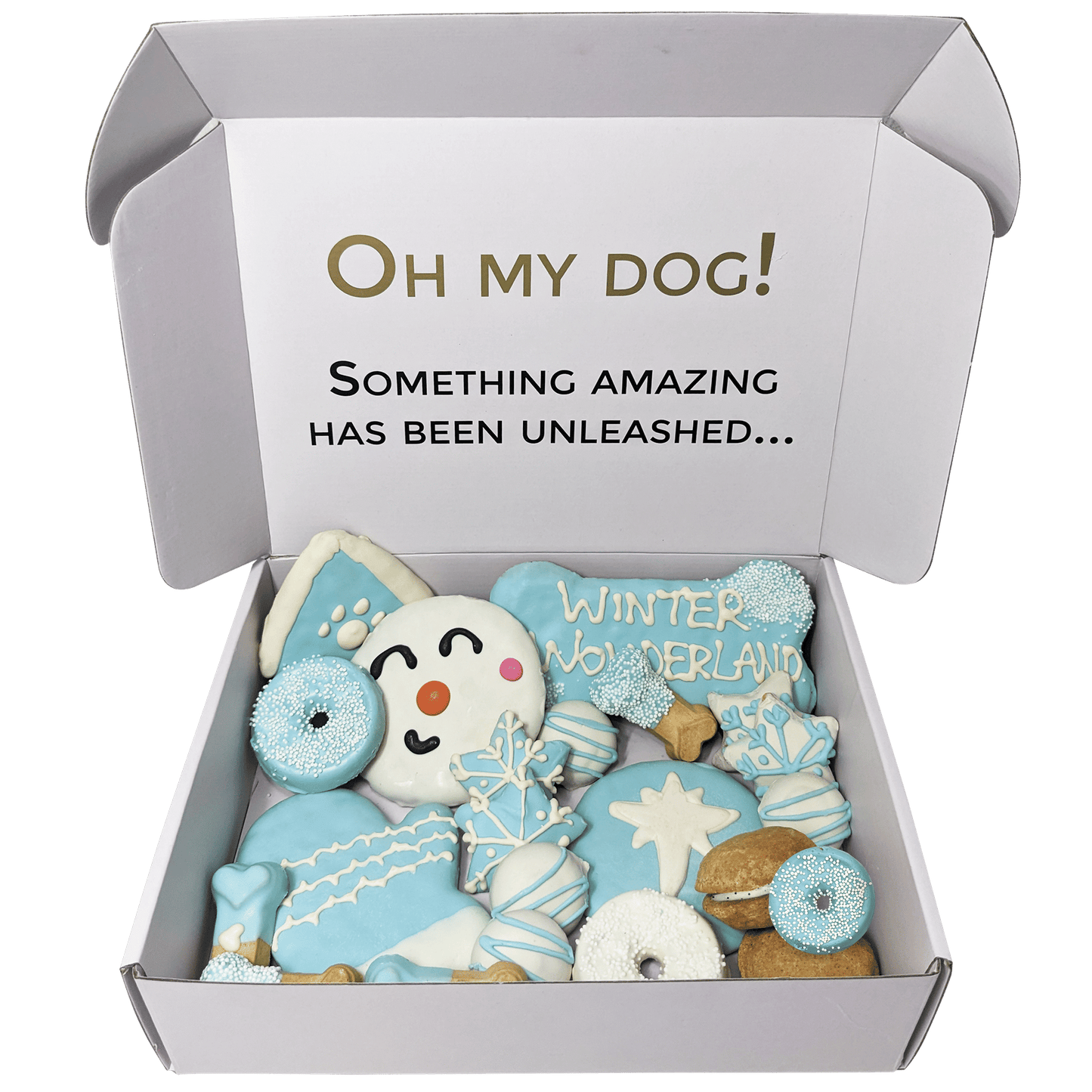 Handmade winter dog treats gift box - 18 treats - The Crazy Dog Shop