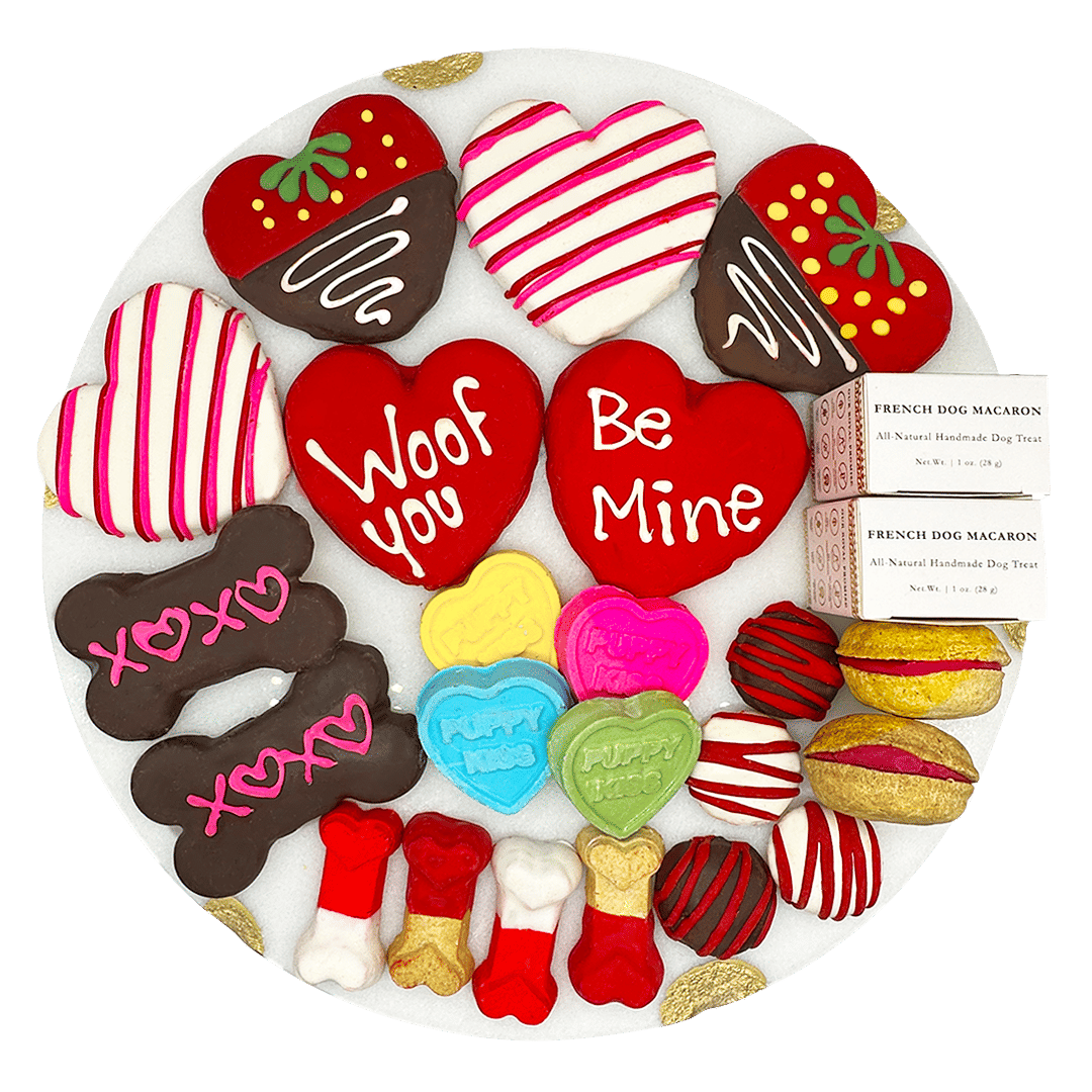 Valentines day dog treats gift box - 18 handmade treats - The Crazy Dog Shop