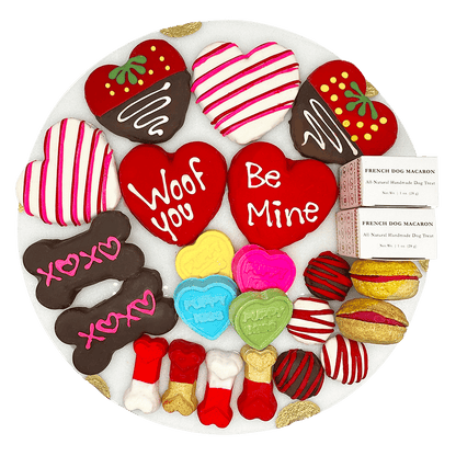 Valentines day dog treats gift box - 18 handmade treats - The Crazy Dog Shop