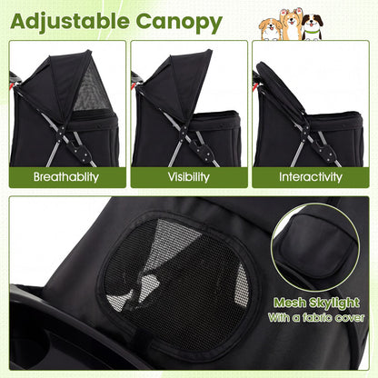 3-wheel pet stroller for small dogs and cats up to 33 lbs - The Crazy Dog Shop"