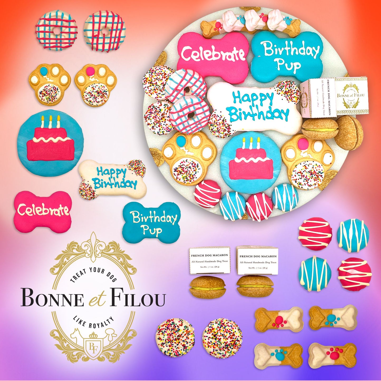 Birthday dog treats gift box - 18 handmade treats - The Crazy Dog Shop

