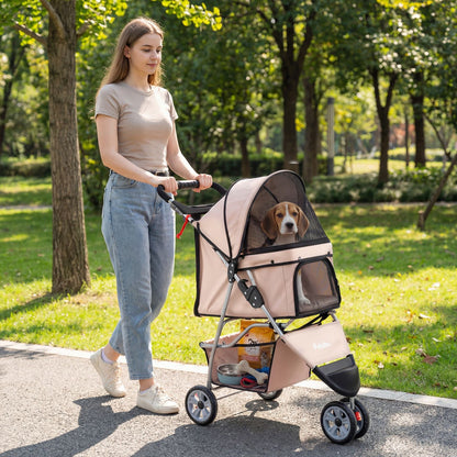 3-wheel pet stroller for small dogs and cats up to 33 lbs - The Crazy Dog Shop"