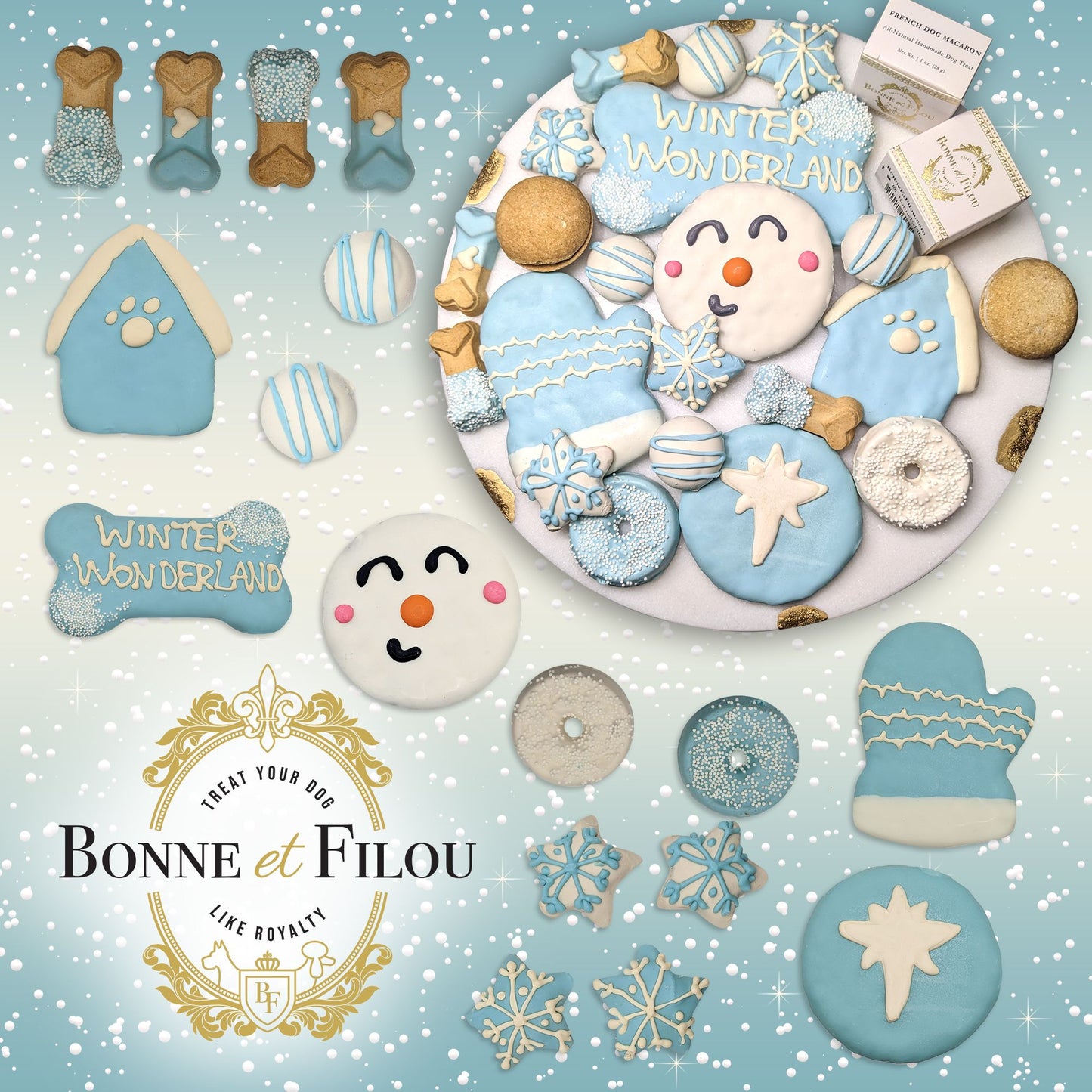 Handmade winter dog treats gift box - 18 treats - The Crazy Dog Shop