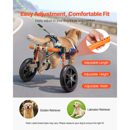 Lightweight adjustable dog wheelchair for back legs - disabled dogs 35-48 lbs - The Crazy Dog Shop