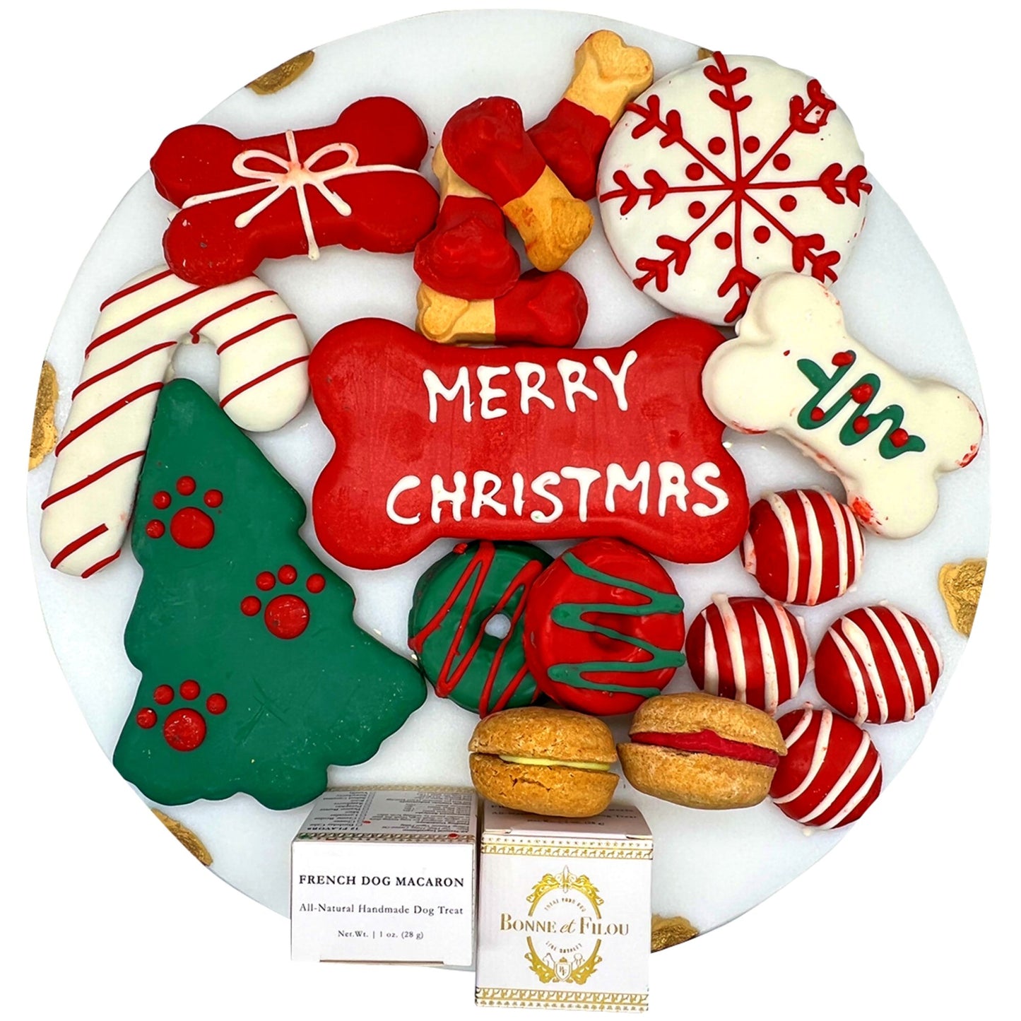 Christmas holiday dog treats gift box - 18 handmade treats - The Crazy Dog Shop