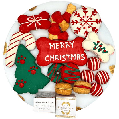 Christmas holiday dog treats gift box - 18 handmade treats - The Crazy Dog Shop