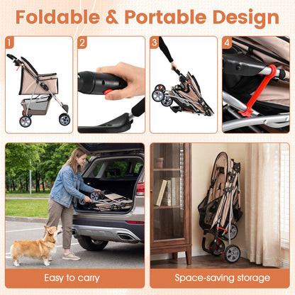 3-wheel pet stroller for small dogs and cats up to 33 lbs - The Crazy Dog Shop"
