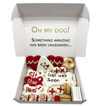 Get well soon dog treats gift box - 18 handmade treats - The Crazy Dog Shop