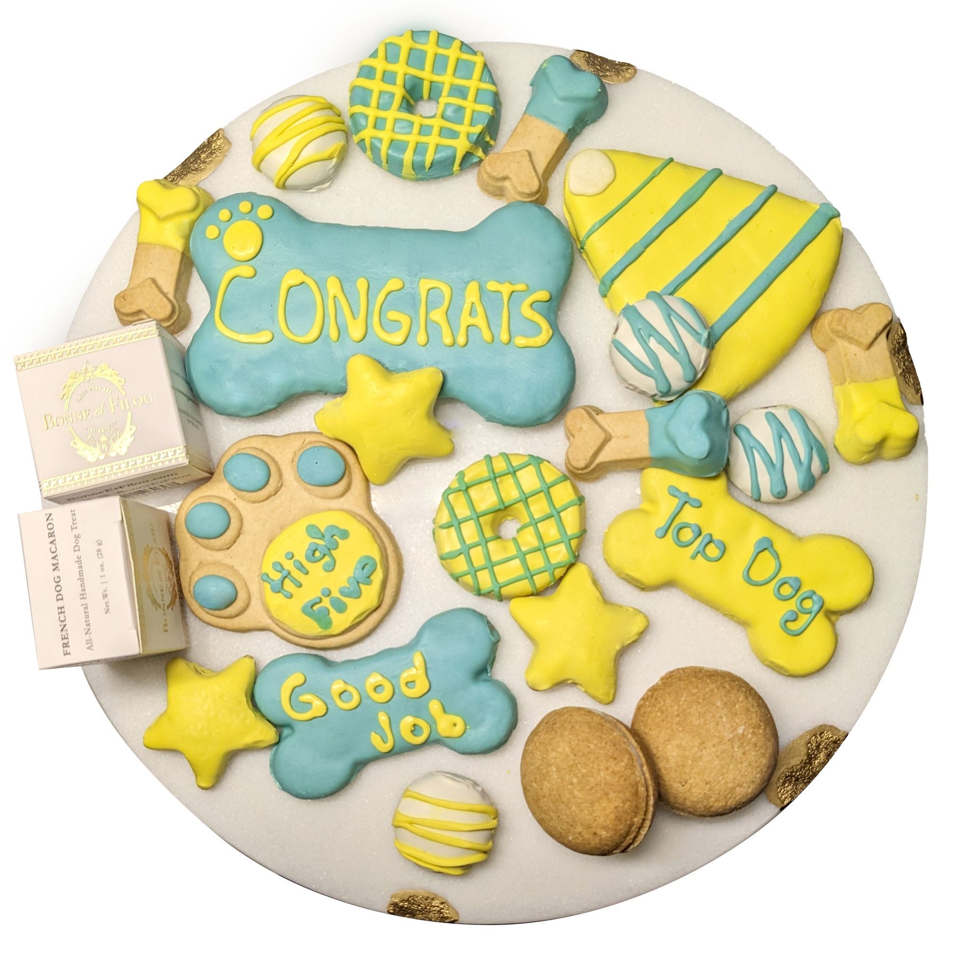 Congratulations dog treats gift box - 18 handmade treats - The Crazy Dog Shop