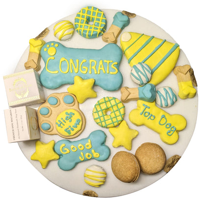 Congratulations dog treats gift box - 18 handmade treats - The Crazy Dog Shop