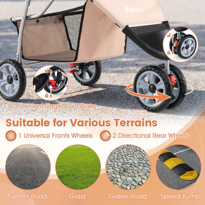 3-wheel pet stroller for small dogs and cats up to 33 lbs - The Crazy Dog Shop"