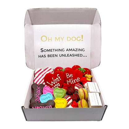 Valentines day dog treats gift box - 18 handmade treats - The Crazy Dog Shop