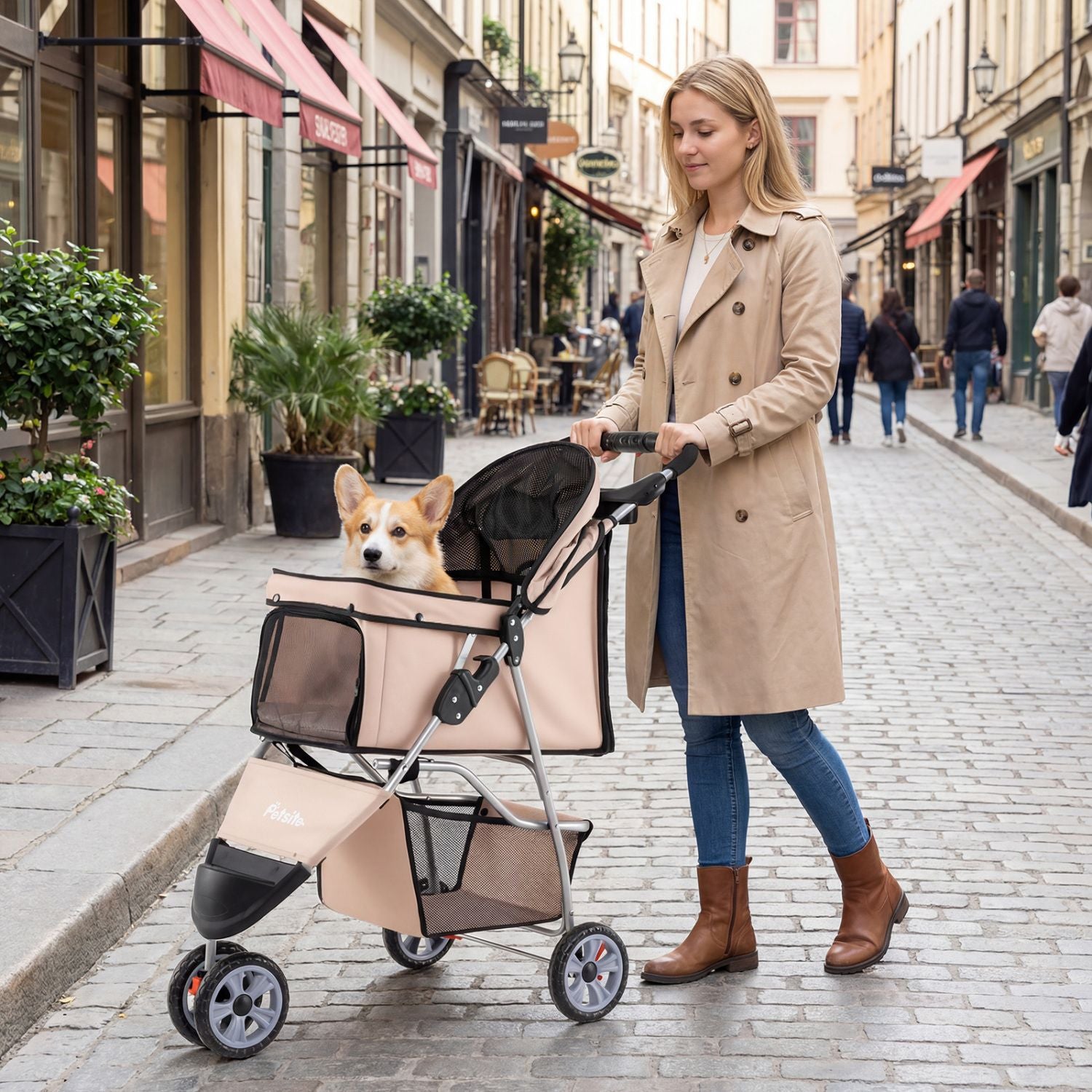 3-wheel pet stroller for small dogs and cats up to 33 lbs - The Crazy Dog Shop"