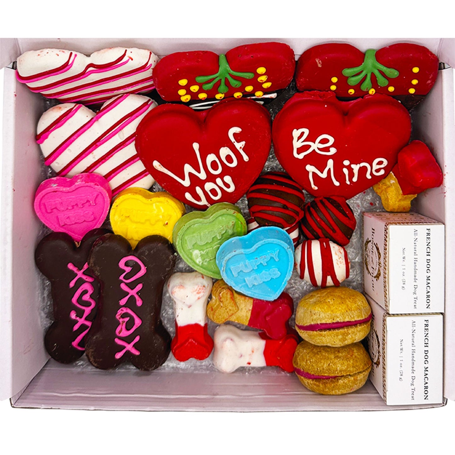 Valentines day dog treats gift box - 18 handmade treats - The Crazy Dog Shop